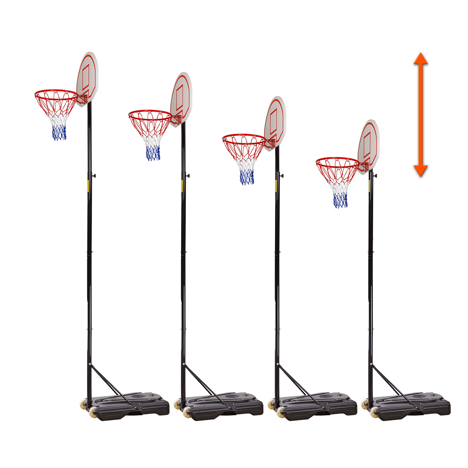 Dema Basketballkorb ausziehbar mit Ständer bis 305cm